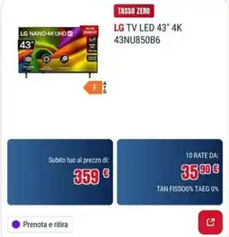 Trony LG TV LED 43" 4K offerta