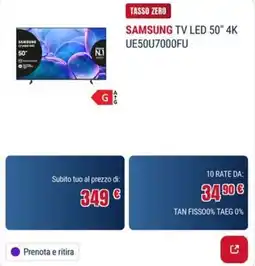 Trony SAMSUNG TV LED 50" 4K offerta