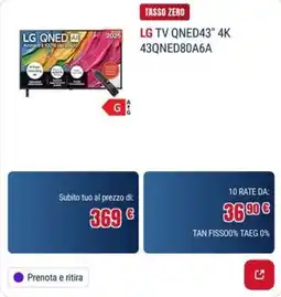 Trony LG TV QNED43" 4K offerta