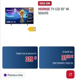 Trony HISENSE TV LED 50" 4K offerta