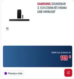 Trony SAMSUNG SOUNDBAR offerta