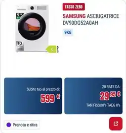 Trony SAMSUNG ASCIUGATRICE offerta