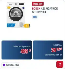 Trony BOSCH ASCIUGATRICE WTH85208II offerta