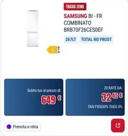 Trony SAMSUNG BI - FR COMBINATO offerta