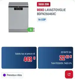 Trony Beko Lavastoviglie BDFN26646XC offerta