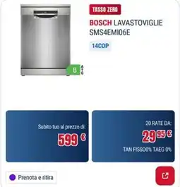 Trony BOSCH LAVASTOVIGLIE SMS4EMI06E offerta