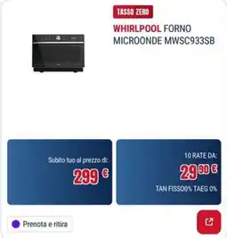 Trony WHIRLPOOL FORNO MICROONDE MWSC933SB offerta
