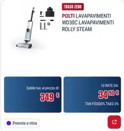 Trony POLTI LAVAPAVIMENTI WD30C LAVAPAVIMENTI ROLLY STEAM offerta