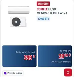 Trony COMFEE FISSO MONOSPLIT CFCFW12A offerta