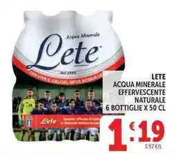 Deco Supermercati LETE ACQUA MINERALE EFFERVESCENTE NATURALE offerta