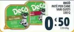 Deco Supermercati Decò Paté per cane offerta