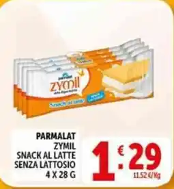 Deco Supermercati PARMALAT ZYMIL SNACK AL LATTE SENZA LATTOSIO offerta