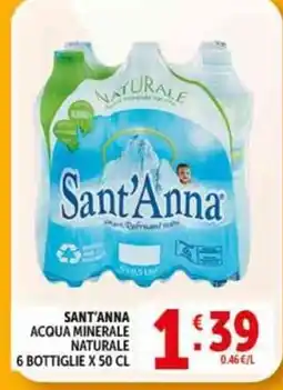 Deco Supermercati SANT'ANNA ACQUA MINERALE NATURALE offerta