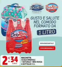 Deco Supermercati ROCCHETTA ACQUA MINERALE • NATURALE • BRIO ROSSA offerta