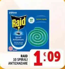 Deco Supermercati Raid 10 spirali antizanzare offerta