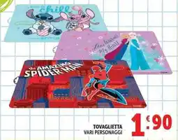 Deco Supermercati TOVAGLIETTA VARI PERSONAGGI offerta
