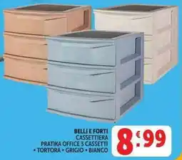 Deco Supermercati Belli e Forti Cassettiera Pratika Office 3 Cassetti offerta