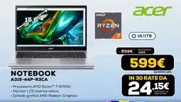 Euronics Acer NOTEBOOK A315-44P-R3CA offerta