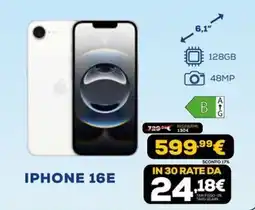 Euronics iPhone 16E offerta