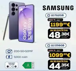 Euronics SAMSUNG Galaxy S26 Ultra offerta