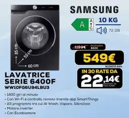 Euronics SAMSUNG LAVATRICE SERIE 6400F offerta