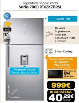 Euronics Samsung Frigorifero Doppia Porta Serie 7000 RT62K711RSL offerta