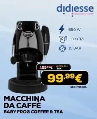 Euronics MACCHINA DA CAFFE BABY FROG COFFEE & TEA offerta