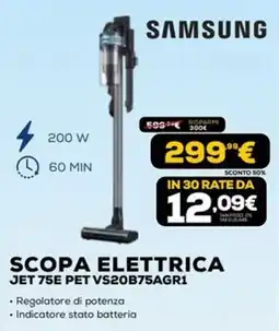 Euronics SAMSUNG SCOPA ELETTRICA JET 75E PET offerta