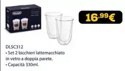 Euronics De'Longhi bicchieri lattemacchiato offerta