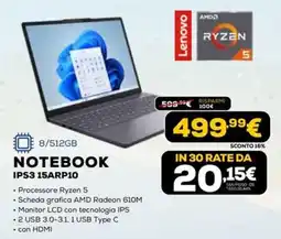 Euronics Lenovo NOTEBOOK offerta