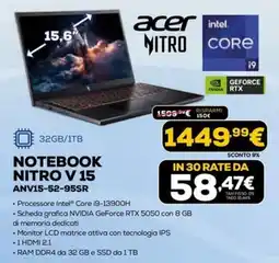 Euronics Acer Nitro V 15 offerta