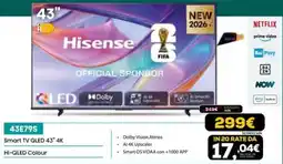 Euronics Hisense Smart TV QLED 43" 4K offerta