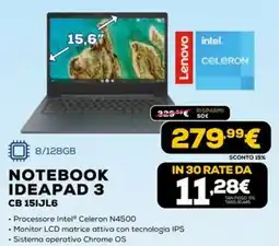 Euronics Lenovo NOTEBOOK IDEAPAD 3 offerta