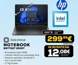 Euronics HP NOTEBOOK B9YT6ET 250RT offerta