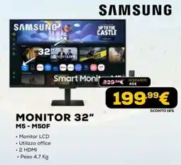 Euronics SAMSUNG MONITOR 32" M5 - M50F offerta