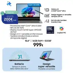 Euronics Samsung Galaxy Book5 360 offerta