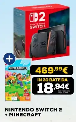 Euronics Nintendo Switch 2 + Minecraft offerta