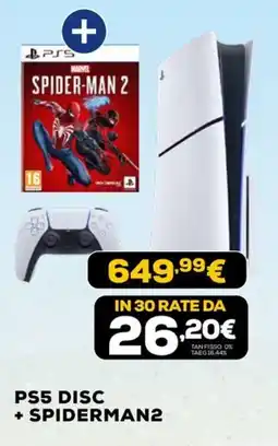 Euronics PS5 DISC + SPIDERMAN2 offerta