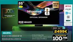 Euronics Hisense Smart TV RGB MiniLED 85" 4K offerta