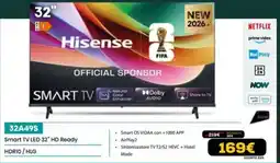 Euronics Hisense Smart TV LED 32" HD Ready offerta