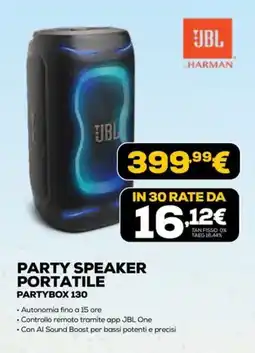 Euronics JBL PARTY SPEAKER PORTATILE PARTYBOX 130 offerta
