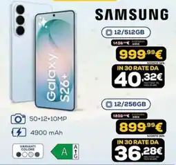 Euronics SAMSUNG Galaxy S26+ offerta
