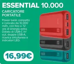 Euronics ESSENTIAL 10.000 CARICATORE PORTATILE offerta