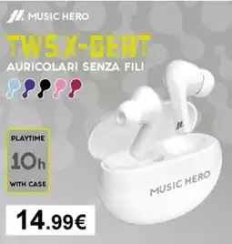Euronics TWS X-BEAT AURICOLARI SENZA FILI MUSIC HERO offerta