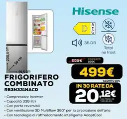 Euronics Hisense FRIGORIFERO COMBINATO offerta