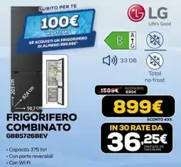 Euronics LG FRIGORIFERO COMBINATO offerta