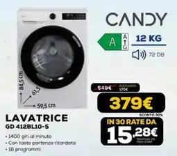 Euronics CANDY LAVATRICE GD 412BL10-S offerta