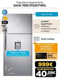 Euronics Samsung Frigorifero Doppia Porta Serie 7000 RT62K711RSL offerta