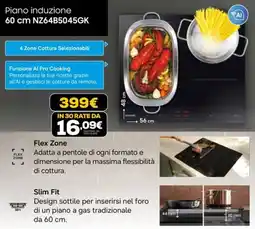 Euronics Piano induzione 60 cm NZ64B5045GK offerta