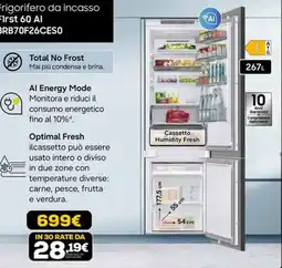 Euronics Frigorifero da incasso First 60 AI offerta